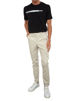 T-shirt Paul & Shark nero in jersey di cotone con stampa in UOMO