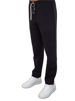 EMPORIO ARMANI Pantaloni jogger in double jersey con patch logo aquila in UOMO