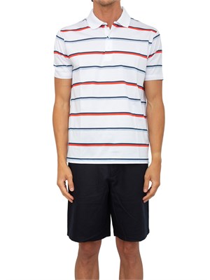 Polo a righe Paul&Shark in cotone perlÉ con colletto a contrasto in UOMO