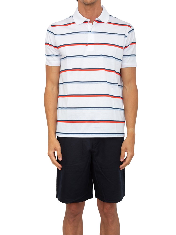 Polo a righe Paul&Shark in cotone perlÉ con colletto a contrasto