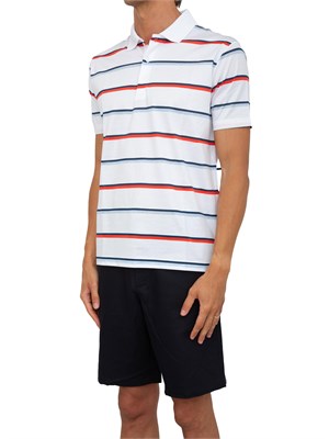 Polo a righe Paul&Shark in cotone perlÉ con colletto a contrasto in UOMO