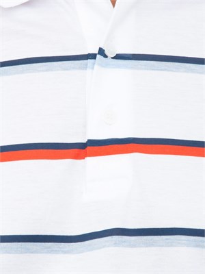 Polo a righe Paul&Shark in cotone perlÉ con colletto a contrasto in UOMO