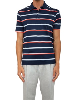 Polo a righe Paul&Shark in cotone perlÉ con colletto a contrasto in UOMO