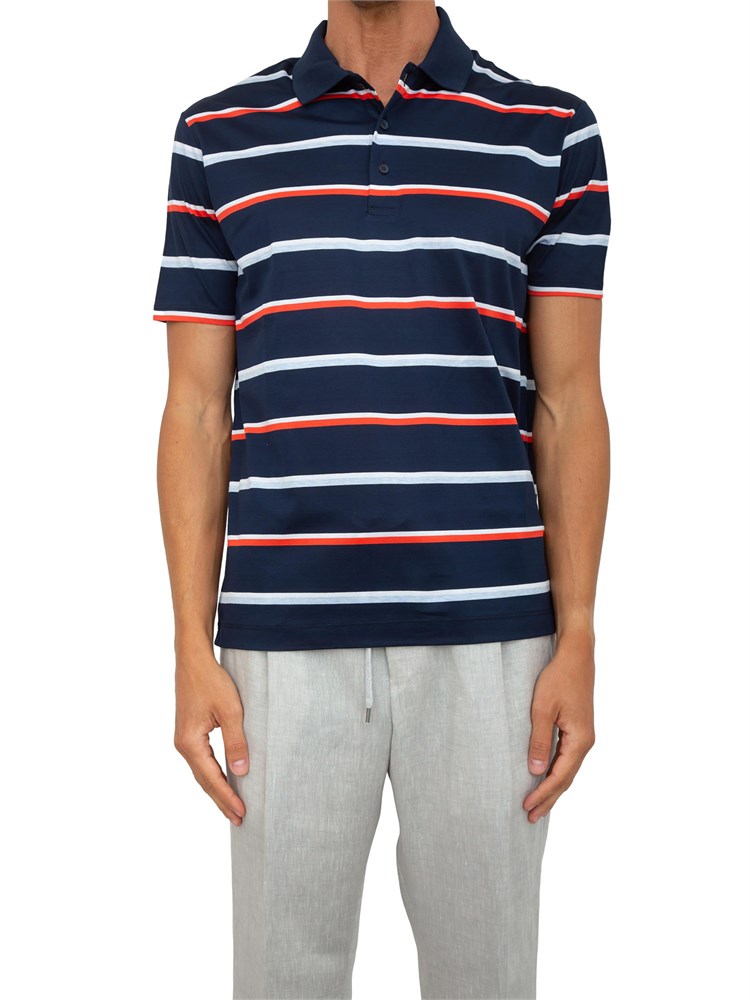 Polo a righe Paul&Shark in cotone perlÉ con colletto a contrasto