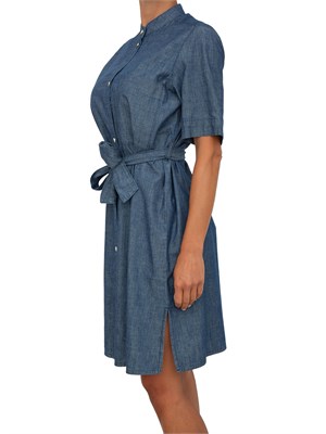 Abito scamiciato Armani Exchange in chambray di cotone in DONNA