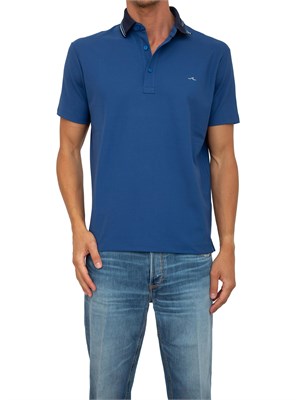 Polo Paul & Shark blu in tessuto con logo in UOMO