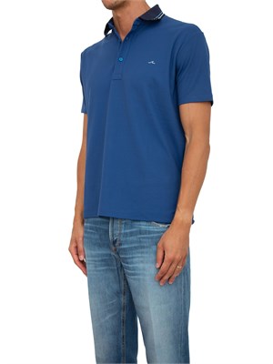 Polo Paul & Shark blu in tessuto con logo in UOMO