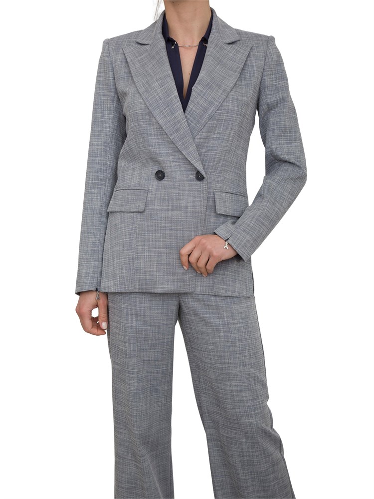 Giacca grigia Patrizia Pepe modello doppiopetto in tessuto crêpe