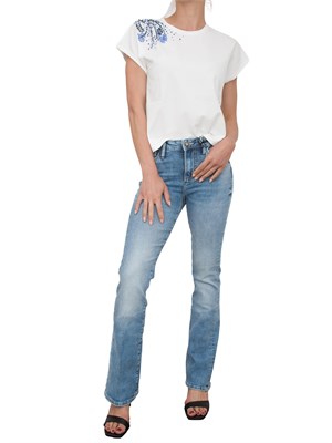 Jeans donna 5 tasche Guess Jeans lavaggio medio effetto used in DONNA