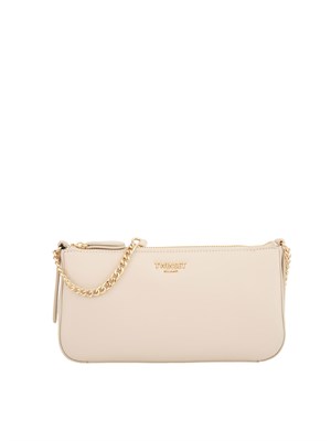 TWIN-SET Borsa tracolla Twinset effetto pelle di vitello nappato avorio in DONNA