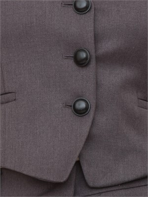 Completo gilet+pantalone Emme Marella in flanella tecnica stratch grigio scuro melange in DONNA