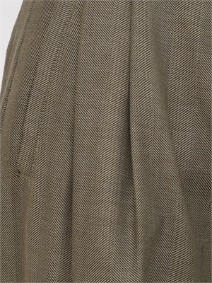 Pantalone carrot Marella in saglia di misto lana verde in DONNA