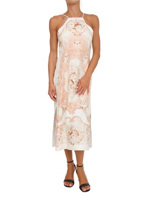 TWIN-SET Abito longuette Twinset in lino stampato in DONNA