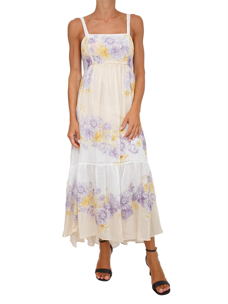 TWIN-SET Abito lungo bustier Twinset in ramiè a fiori