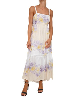 TWIN-SET Abito lungo bustier Twinset in ramiè a fiori in DONNA
