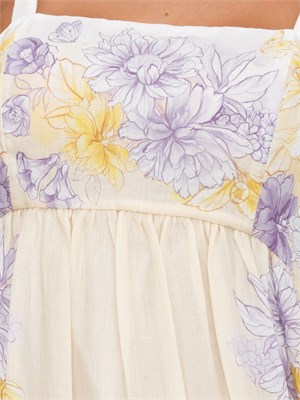 TWIN-SET Abito lungo bustier Twinset in ramiè a fiori in DONNA