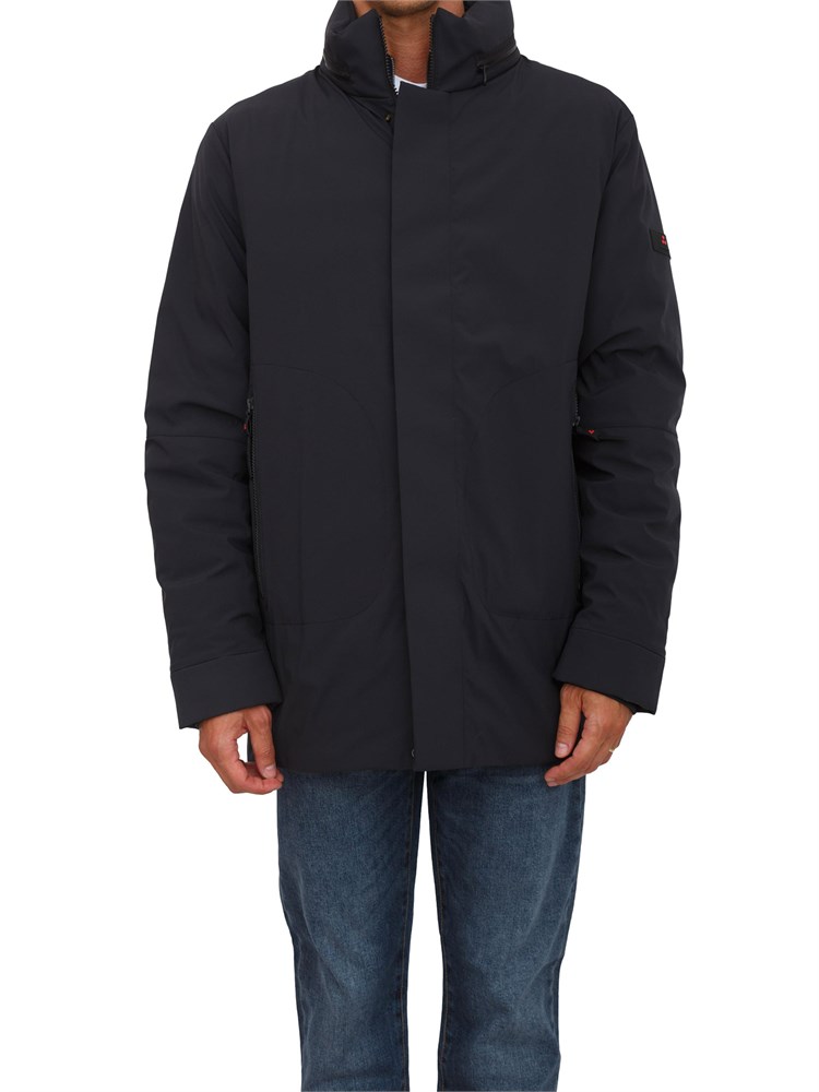 Giacca stretch nero Peuterey con cappuccio estraibile