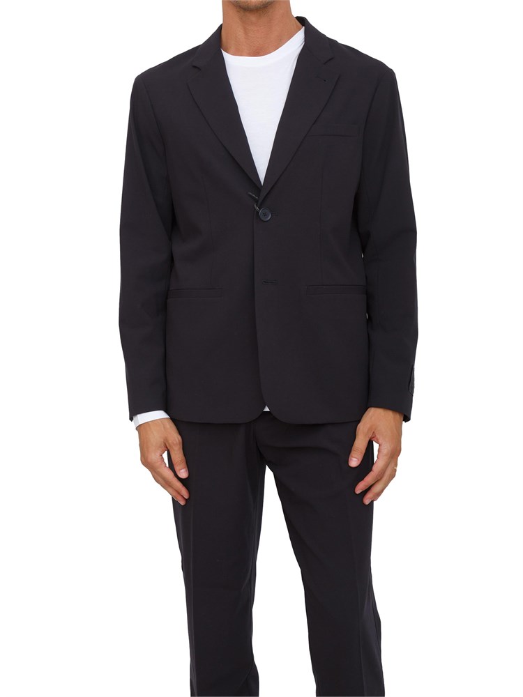 Giacca monopetto Armani Exchange in tessuto fluido blu