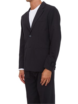 Giacca monopetto Armani Exchange in tessuto fluido blu in UOMO