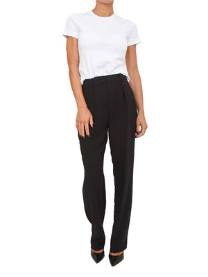 T-shirt Pinko in cotone bianco con logo ricamato in DONNA