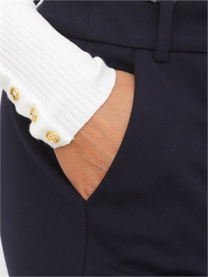 Pantaloni slim fit Emme Marella in pregiato tessuto blu in DONNA