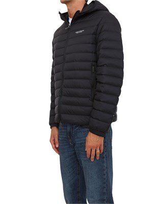 Piumino nero Armani Exchange fullzip con cappuccio in UOMO