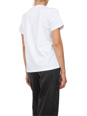 TWIN-SET T-shirt Twinset in jersey di cotone bianco con logo lettering a contrasto in DONNA