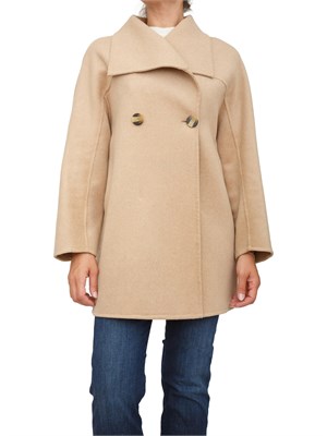 Cappotto caban Armani Exchange in misto lana beige cammello in DONNA