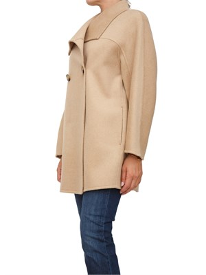 Cappotto caban Armani Exchange in misto lana beige cammello in DONNA