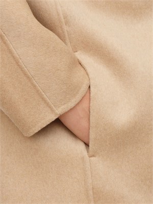 Cappotto caban Armani Exchange in misto lana beige cammello in DONNA