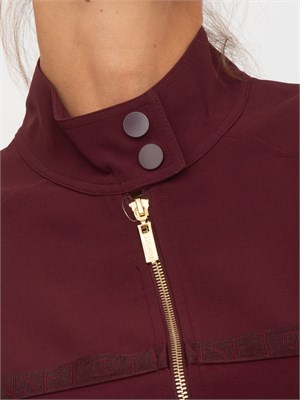 TWIN-SET Tuta sportiva Twinset felpa e pantalone in scuba bordeaux con inserto logo in DONNA