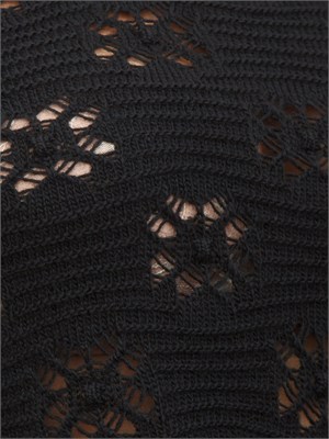 TWIN-SET Maglia Twinset in misto lana nera lavorata con punto a motivo geometrico in DONNA