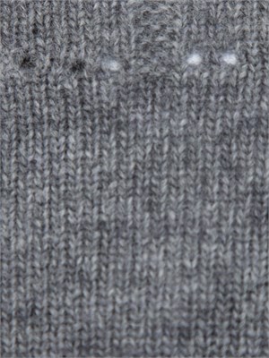 TWIN-SET Maglia cropped Twinset in misto mohair grigio con inserti lurex in fondo in DONNA