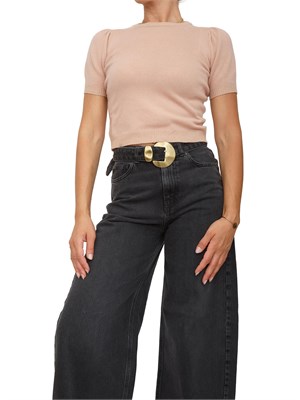 TWIN-SET Maglia maniche corte Twinset in misto cashmere con lurex rosa in DONNA