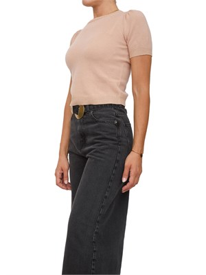 TWIN-SET Maglia maniche corte Twinset in misto cashmere con lurex rosa in DONNA