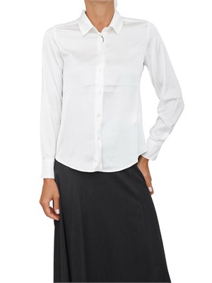Camicia manica lunga Emme Marella in tessuto effetto seta bianco in DONNA