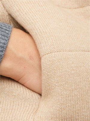 Gilet iBlues in lana beige imbottito e trapuntato con zip doppio cursore in DONNA