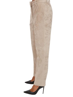 Pantaloni donna Circolo 1901 in velluto con lavorazione a coste beige in DONNA