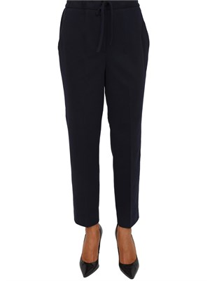 Pantaloni donna Circolo 1901 in lana vergine blu con coulisse in vita in DONNA