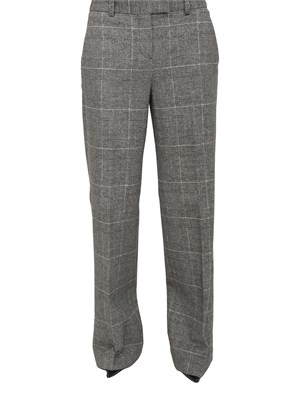 Pantaloni Circolo 1901 in lana grigio-nera con trama principe di Galles in DONNA