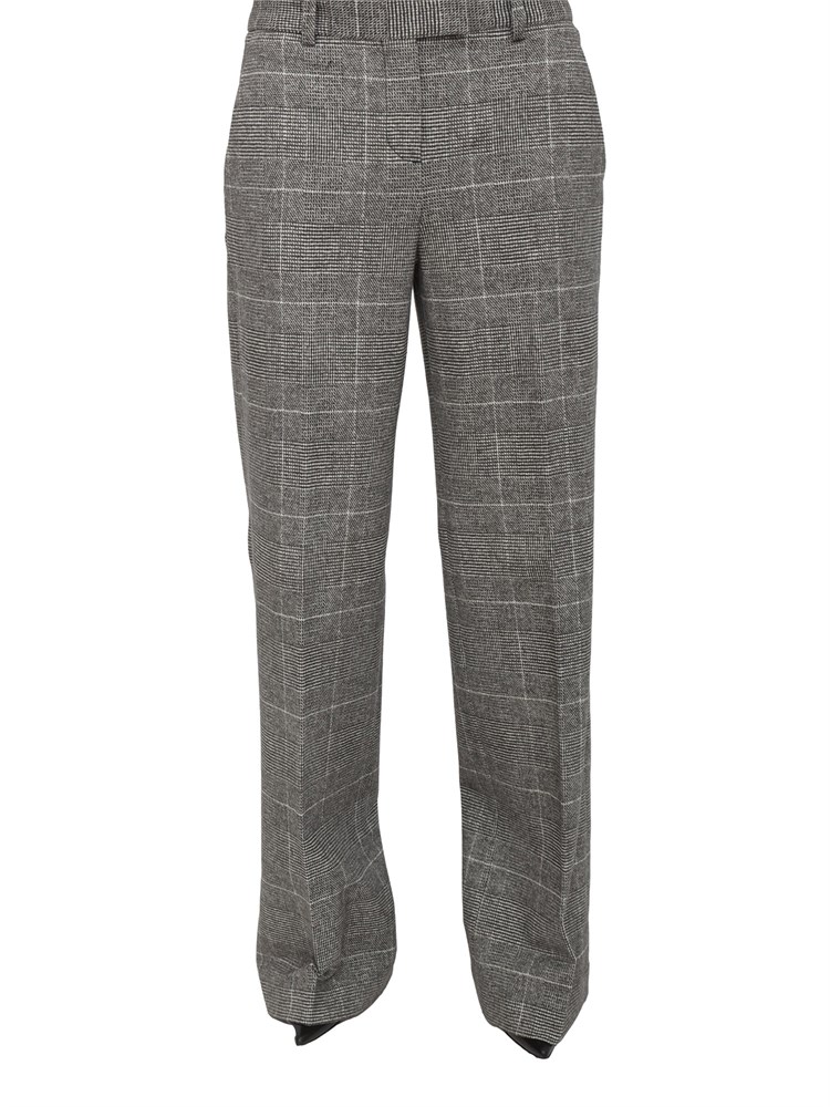 Pantaloni Circolo 1901 in lana grigio-nera con trama principe di Galles