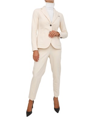 Pantaloni donna Circolo 1901 in lana vergine crema in DONNA