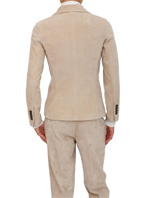 Giacca donna monopetto Circolo 1901 in velluto con lavorazione a coste beige in DONNA