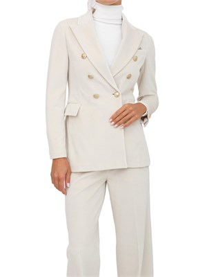 Giacca doppiopetto donna Circolo 1901 in velluto bianco con bottoni oro in DONNA