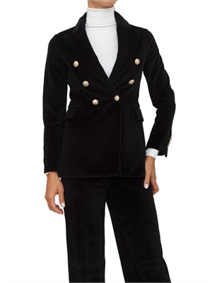Giacca doppiopetto donna Circolo 1901 in velluto nero con bottoni oro in DONNA