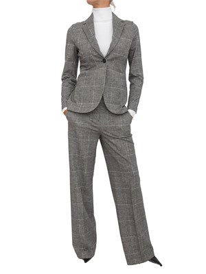 Giacca monopetto Circolo 1901 in lana grigio-nera principe di Galles in DONNA