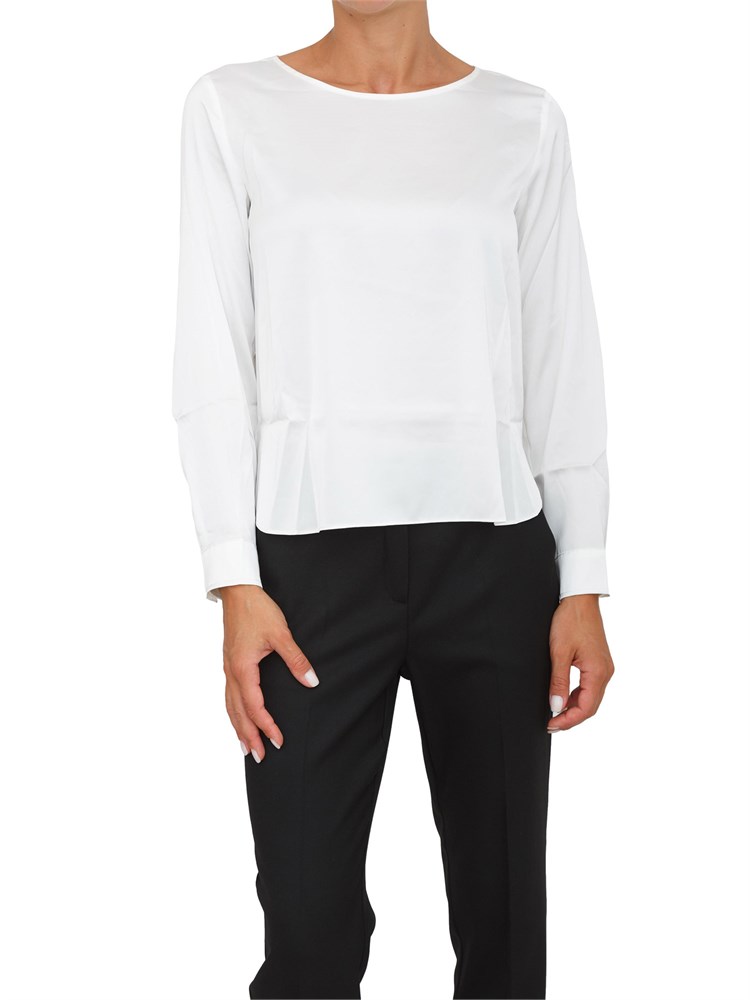 Blusa Emme Marella in tessuto bianco effetto seta