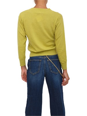 Maglia Emme Marella in misto viscosa verde con scollo V in DONNA