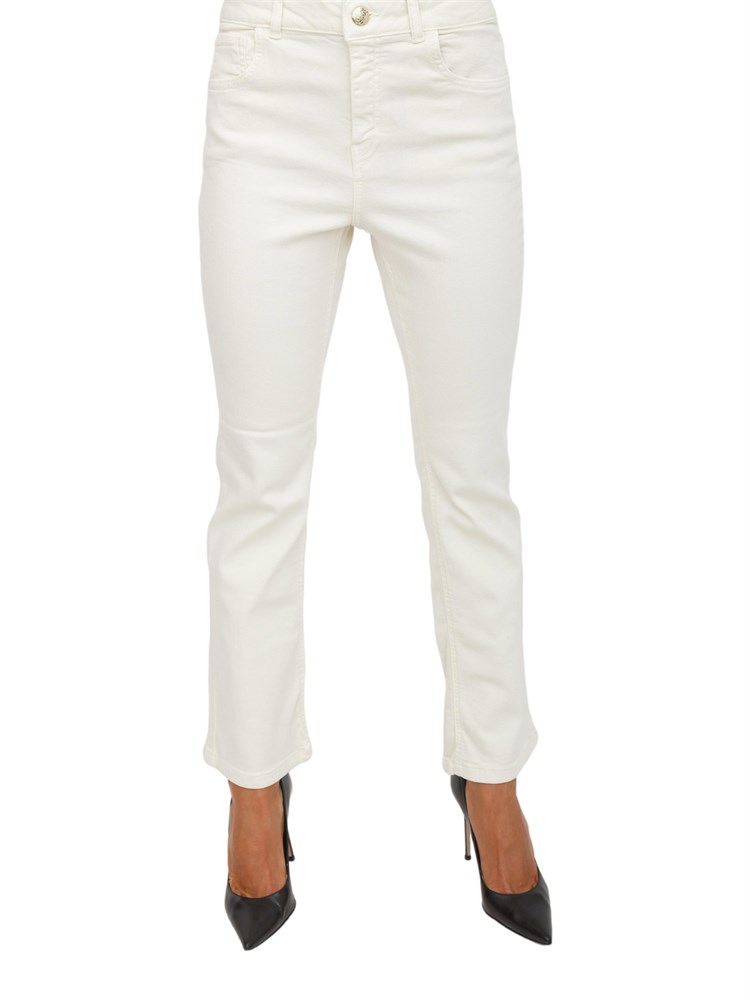 Pantaloni Emme Marella modello flare in cotone bianco