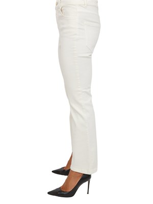 Pantaloni Emme Marella modello flare in cotone bianco in DONNA